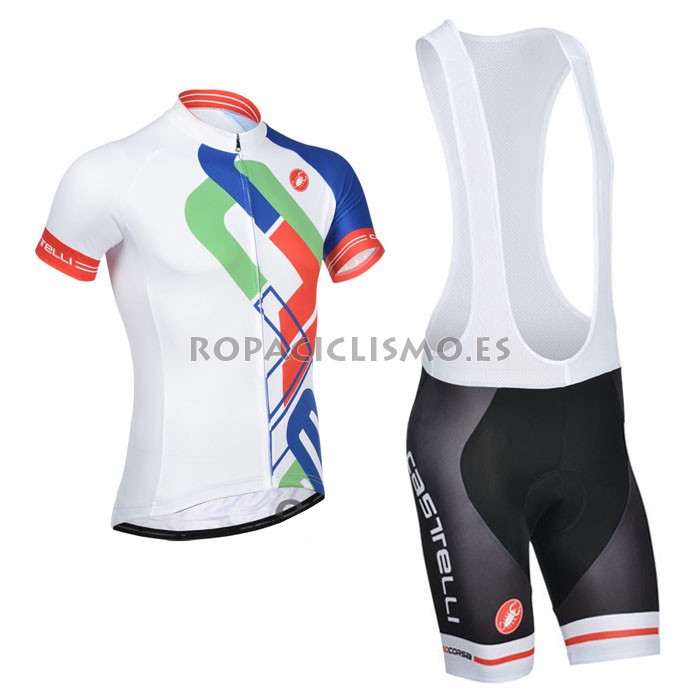 2014 Maillot Castelli Mangas CortasTirantes Blanco